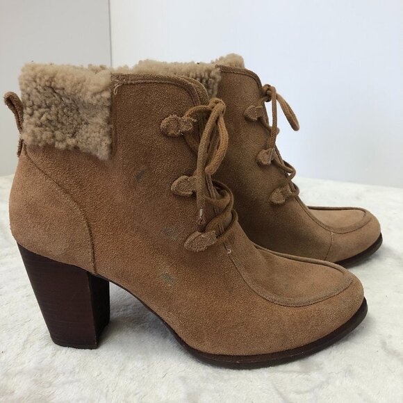 UGG Analise Tie Up Ankle Heel Boot Size 9 - Picture 1 of 16
